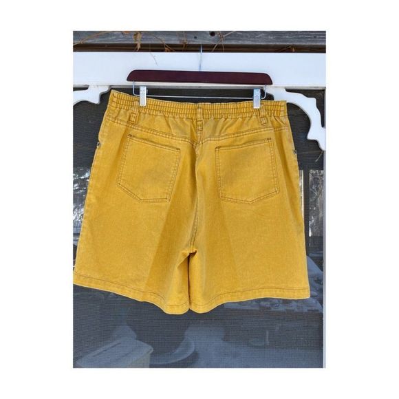 Vintage 90s North Country Denim Shorts Saffron Yellow Sz L Men's - Picture 2 of 7
